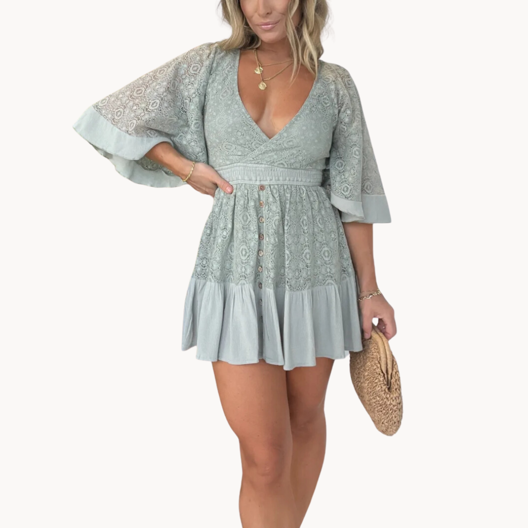 PINK LAURA - BYXDRESS MED SPETS - Zorandi