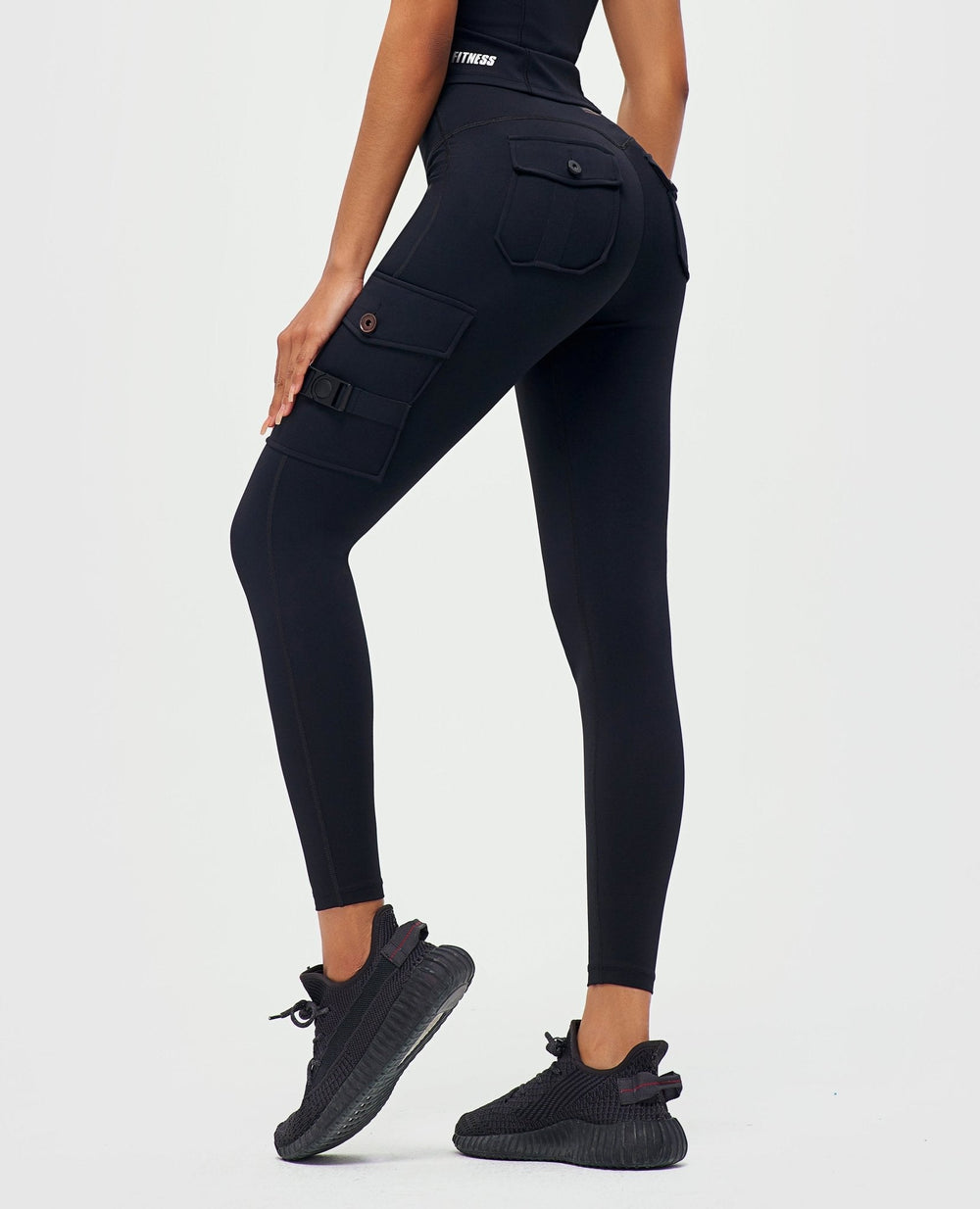 Cargo Fitness Leggings - Black