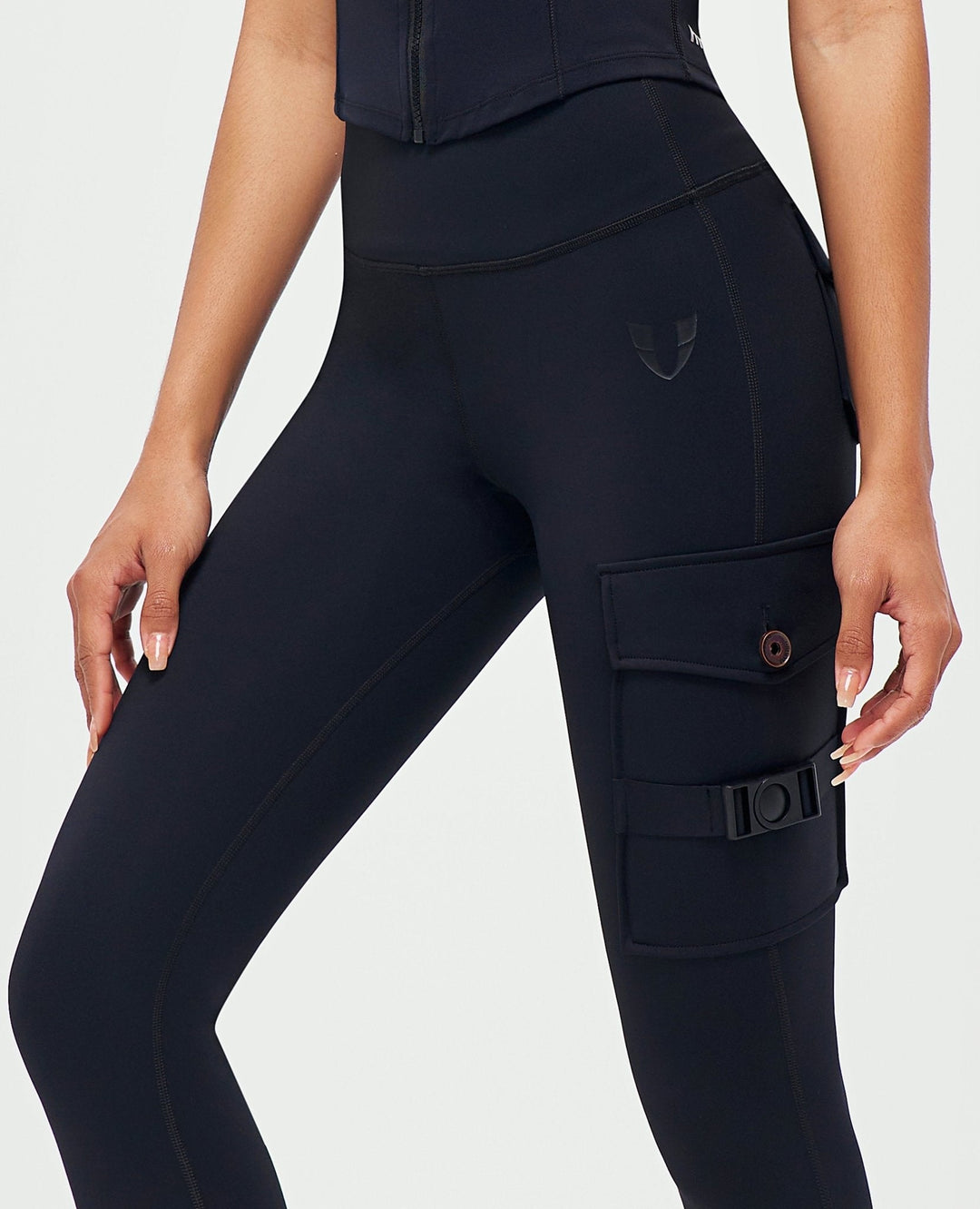 Cargo Fitness Leggings - Black