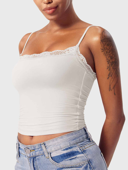 Annabely Square Neck Lace Tank