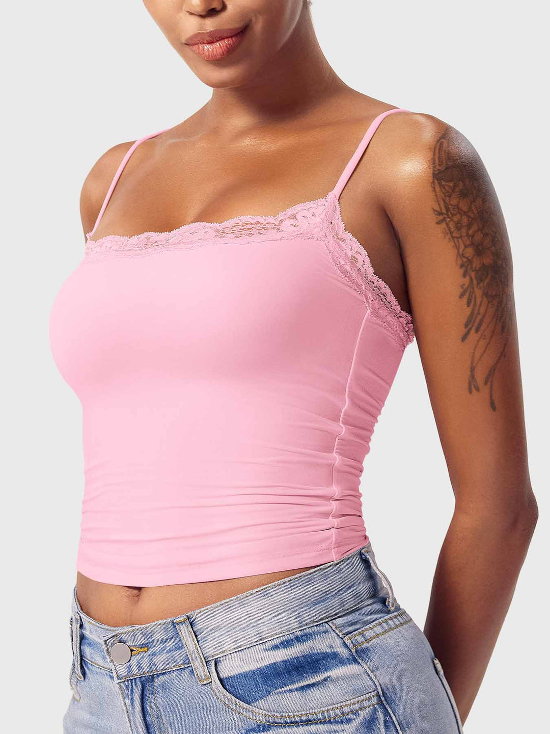 Annabely Square Neck Lace Tank