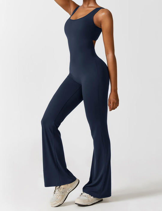 Jumpsuit V-rygg Flare Leg