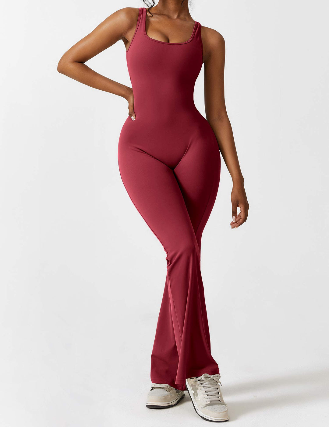 Jumpsuit V-rygg Flare Leg