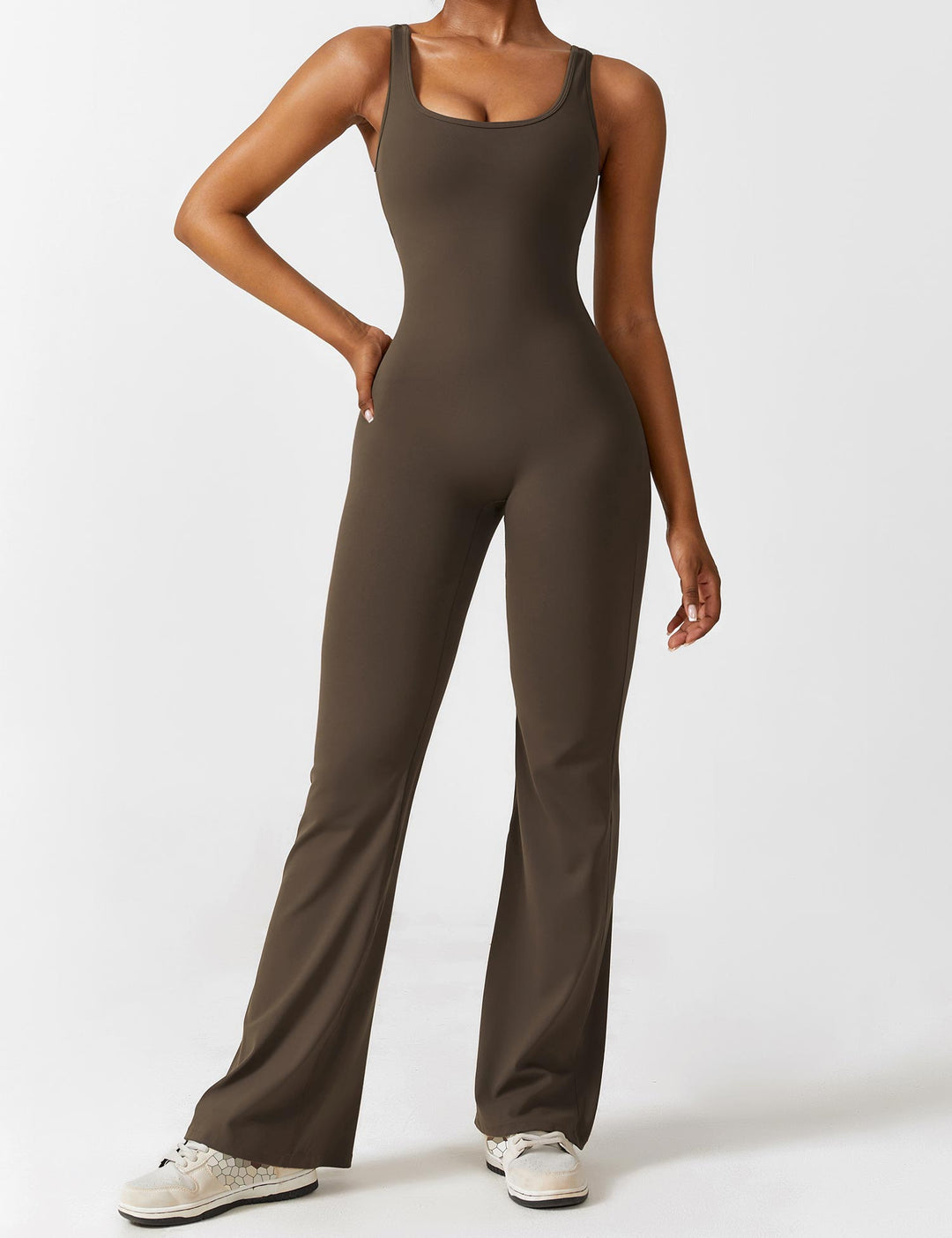 Jumpsuit V-rygg Flare Leg