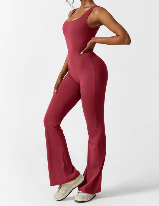 Jumpsuit V-rygg Flare Leg