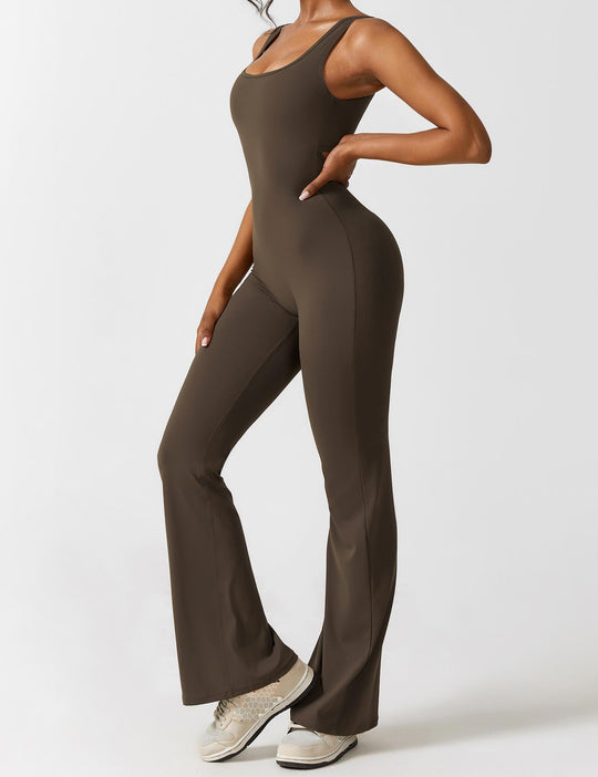 Jumpsuit V-rygg Flare Leg