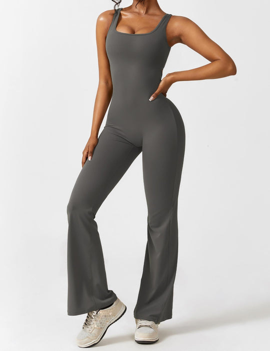 Jumpsuit V-rygg Flare Leg