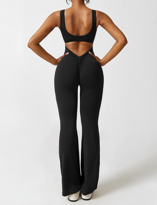 Jumpsuit V-rygg Flare Leg