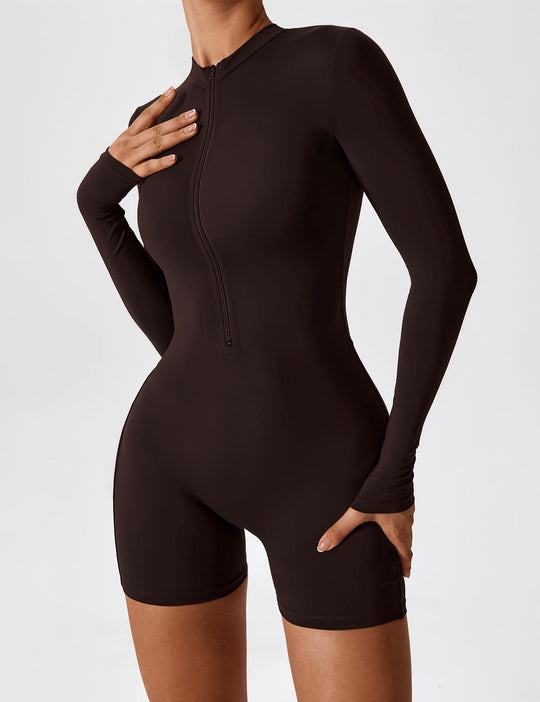 Long Sleeve Zipper Jumpsuit