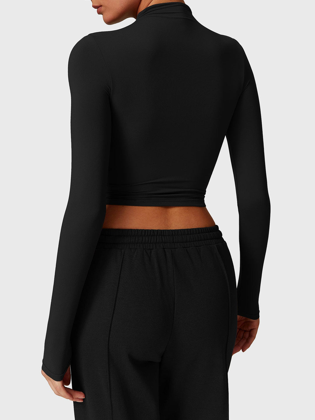 Turtle Neck Long Sleeve Crop Top