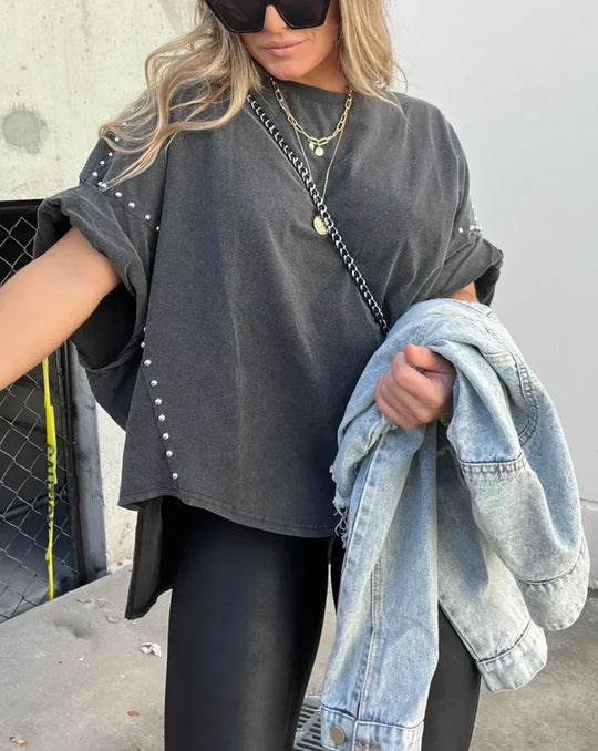 Bella - OVERSIZED T-SHIRT MED NITAR - Zorandi