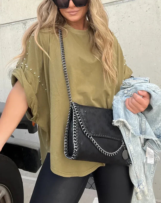 Bella - OVERSIZED T-SHIRT MED NITAR - Zorandi